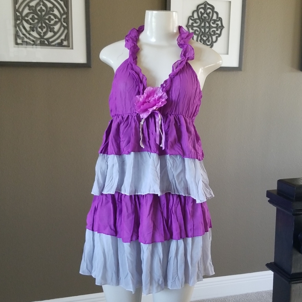 Ruffled Mini Dress Sexy Layered Dress